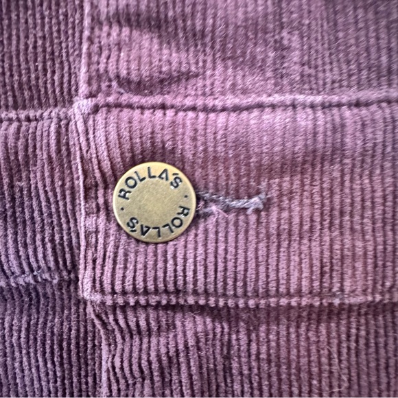 Rolla’s Corduroy Jumpsuit Burgundy 70s Retro Wide Leg Utility Boho Chic - Picture 7 of 12